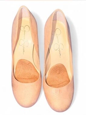 Jessica Simpson Blush/Tan Suede Round-Toe Flats